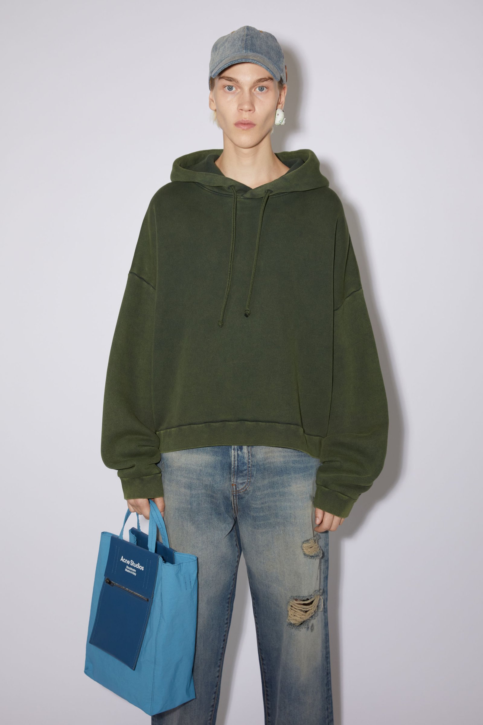 Acne Studios - フードスウェットシャツ - モスグリーン